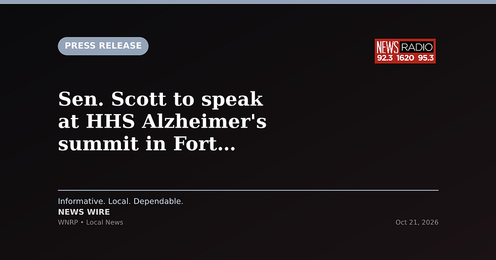 Sen. Scott to speak at HHS Alzheimer's summit in Fort Lauderdale Thursday