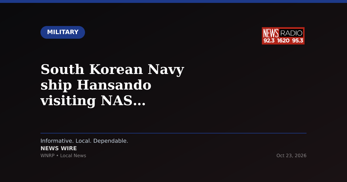 South Korean Navy ship Hansando visiting NAS Pensacola this Sunday