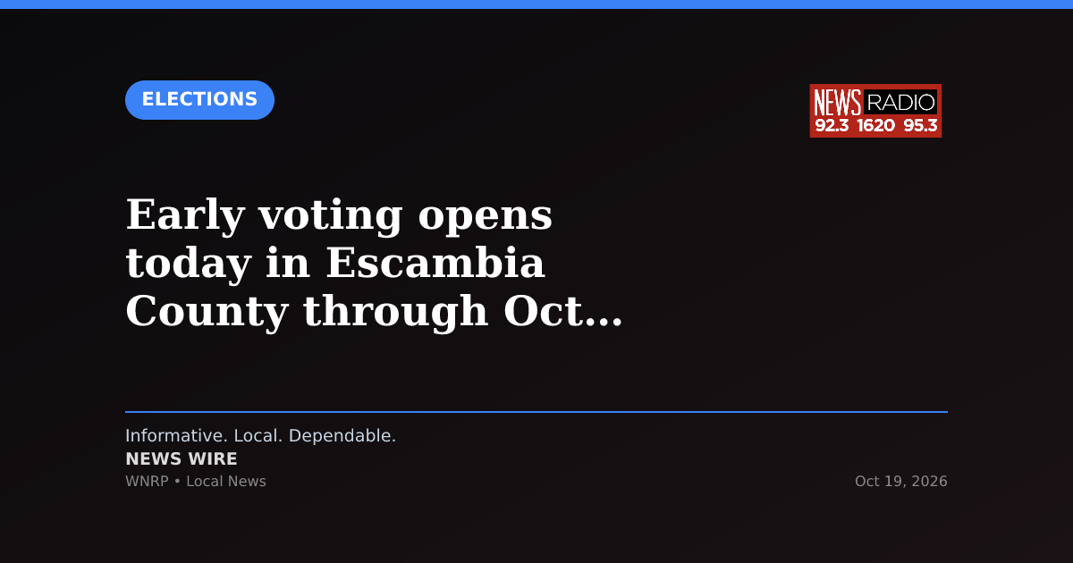 Early voting opens today in Escambia County through Oct. 31