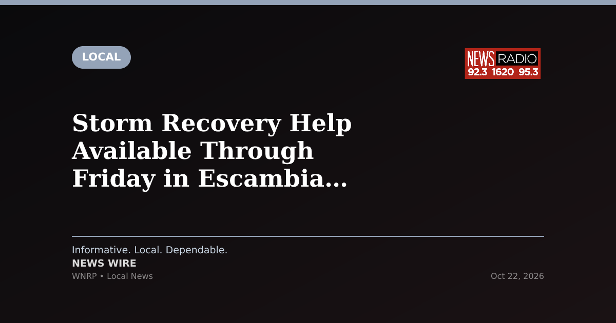 Storm Recovery Help Available Through Friday in Escambia County