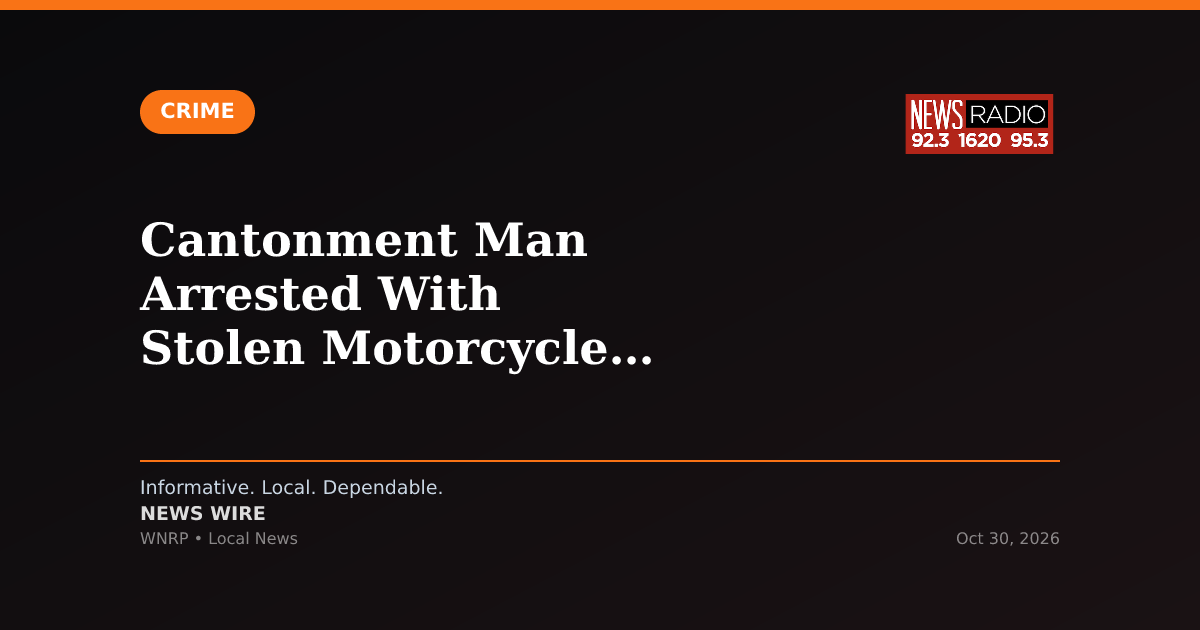 Cantonment Man Arrested With Stolen Motorcycle at Muscogee Road Store