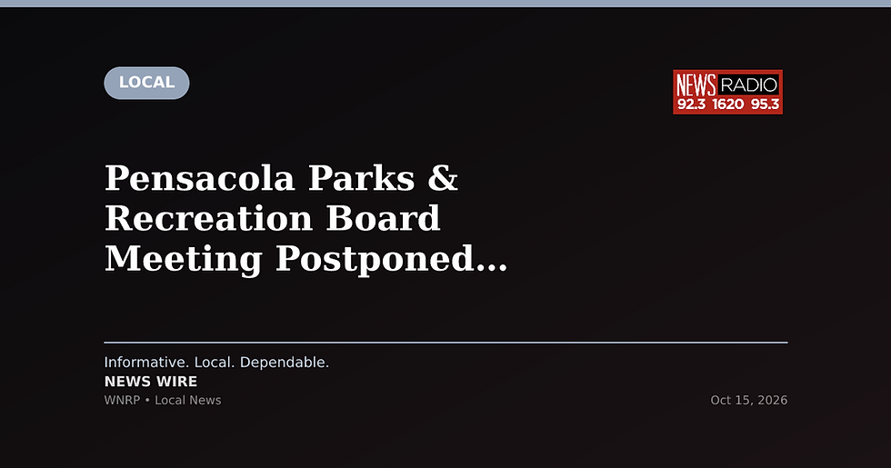 Pensacola Parks & Recreation Board Meeting Postponed for Hurricane Recovery