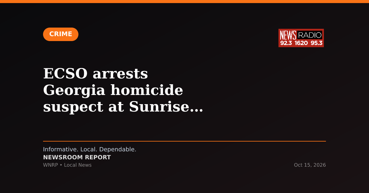 ECSO arrests Georgia homicide suspect at Sunrise Apartments