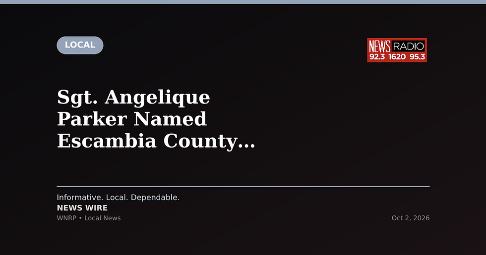 Sgt. Angelique Parker Named Escambia County October Employee of the Month