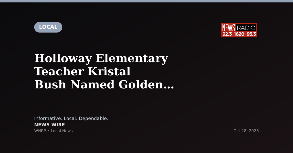 Holloway Elementary Teacher Kristal Bush Named Golden Apple Award Winner