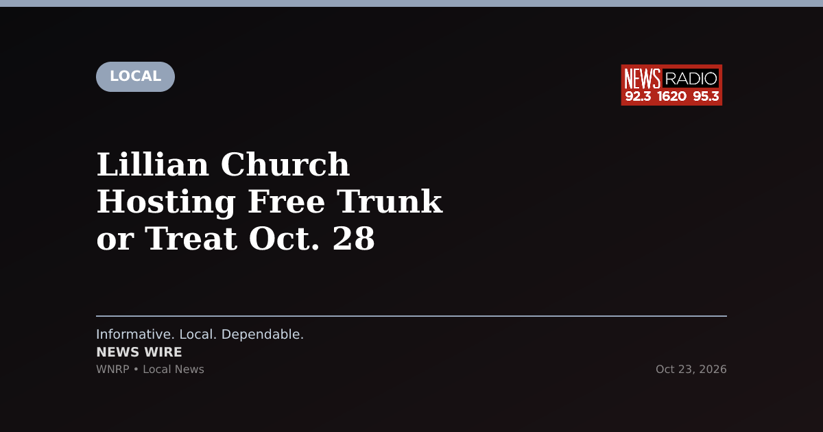 Lillian Church Hosting Free Trunk or Treat Oct. 28