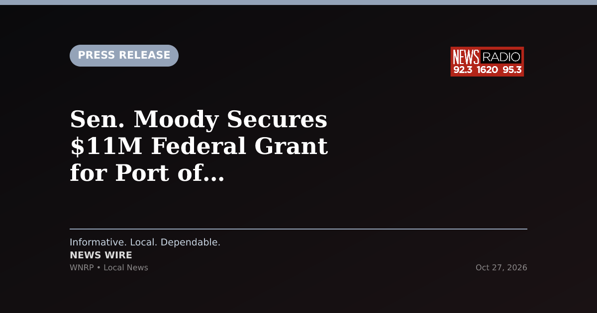Sen. Moody Secures $11M Federal Grant for Port of Fernandina Infrastructure