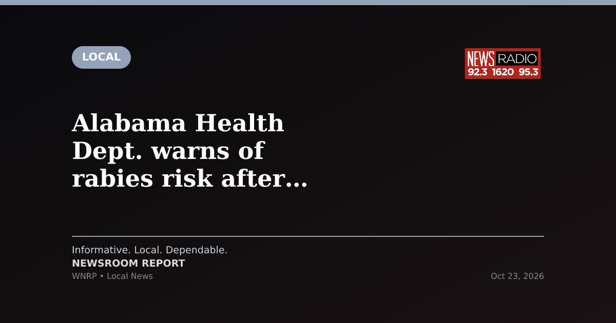 Alabama Health Dept. warns of rabies risk after bat bites in Baldwin County