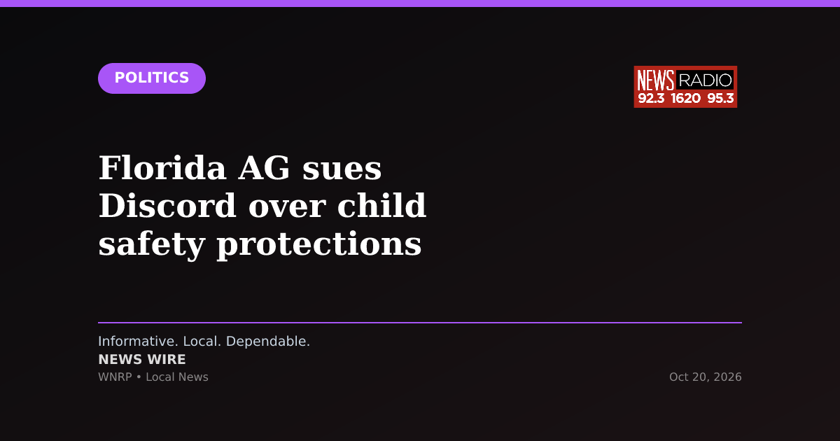 Florida AG sues Discord over child safety protections