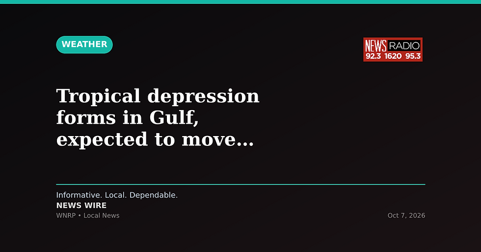 Tropical depression forms in Gulf, expected to move east through Friday
