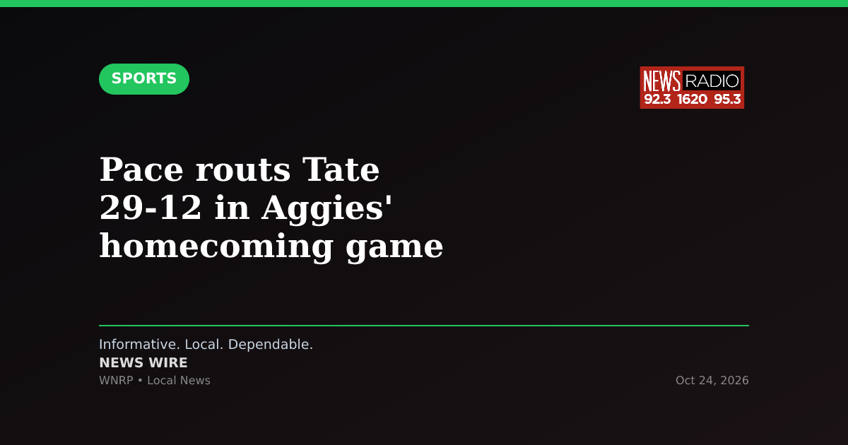 Pace routs Tate 29-12 in Aggies' homecoming game
