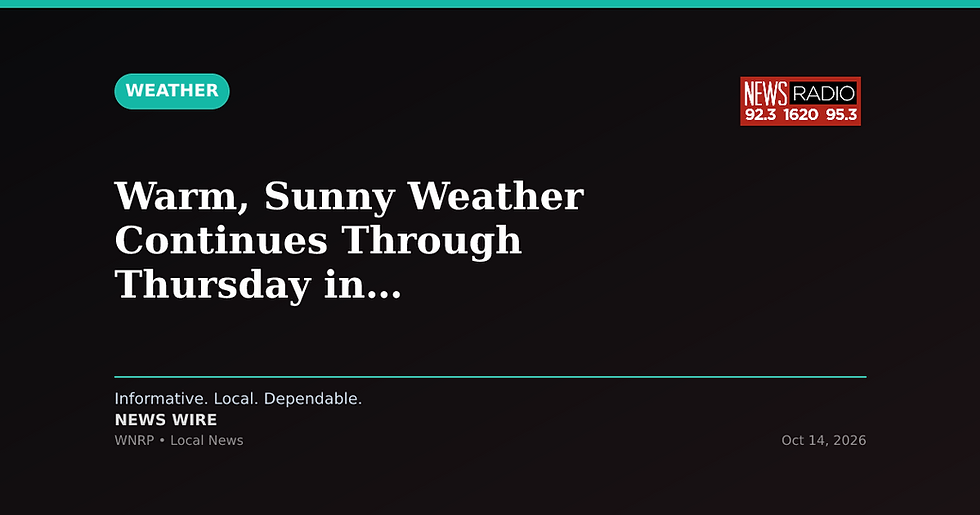 Warm, Sunny Weather Continues Through Thursday in Escambia County