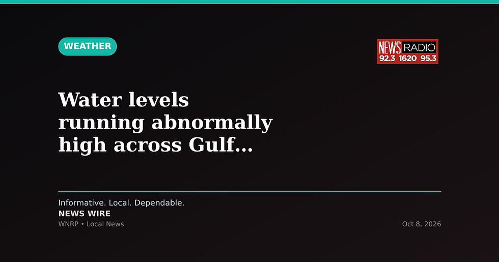 Water levels running abnormally high across Gulf Coast
