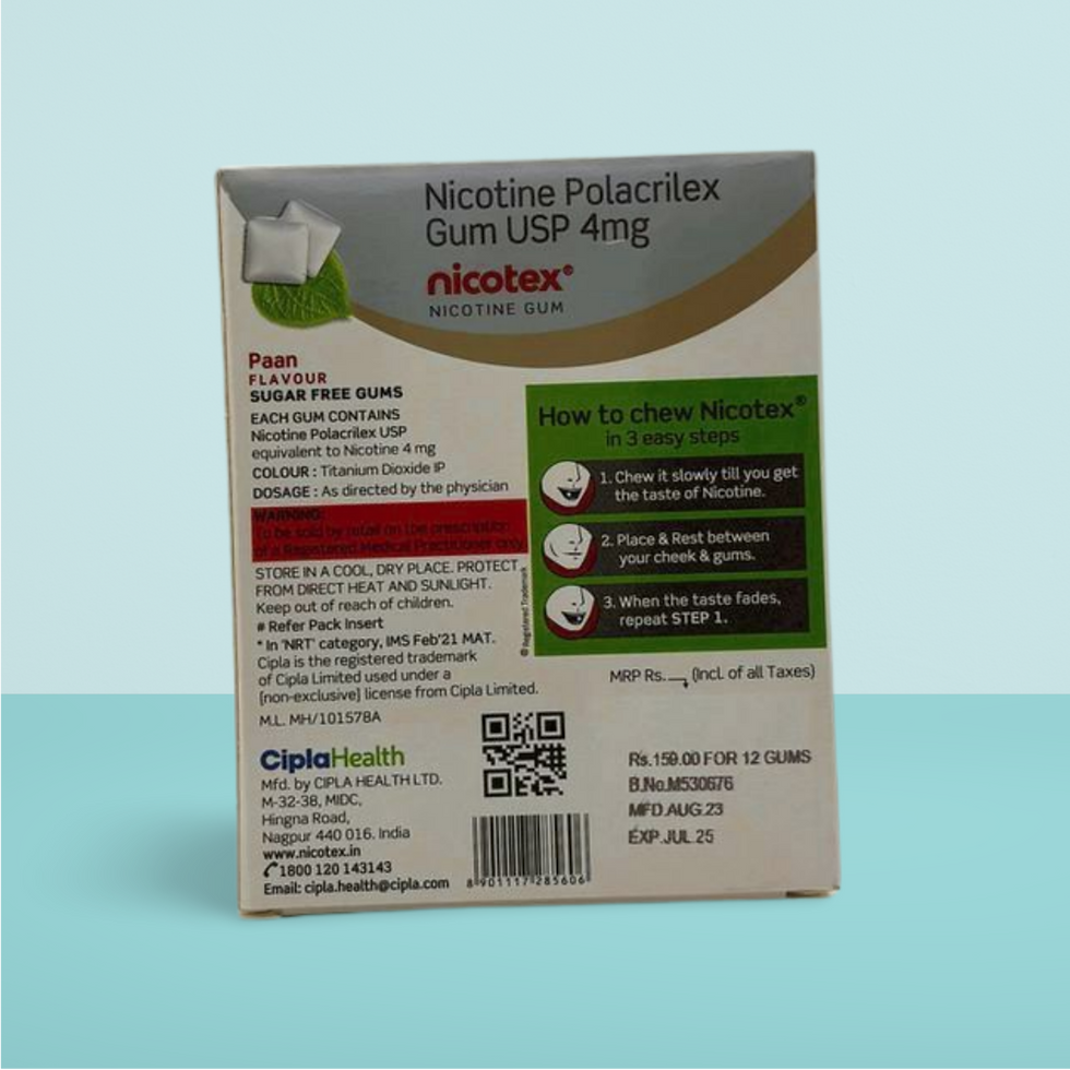 Thumbnail: Nicotex Pan Flavour 4mg 12 Gums