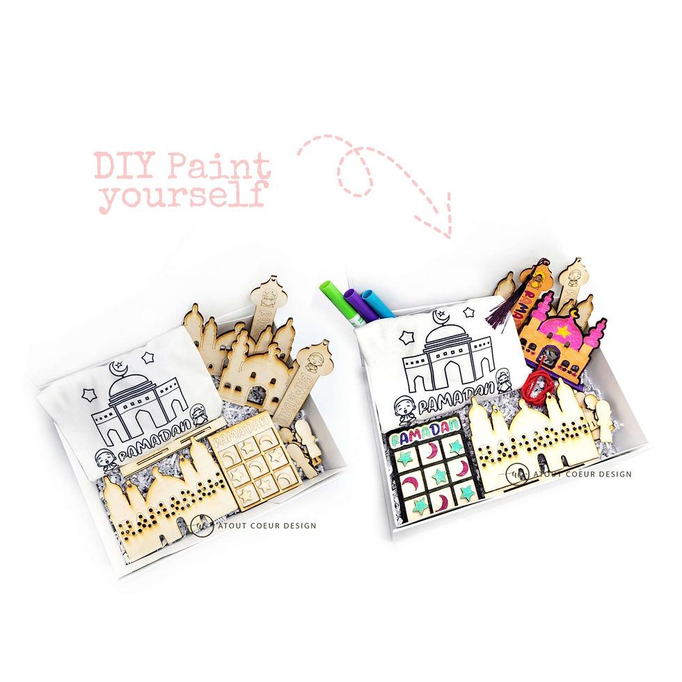 Miniature : Coffret d'activités pour enfants Ramadan, kit de peinture DIY, t-shirt lavable, livre de coloriage