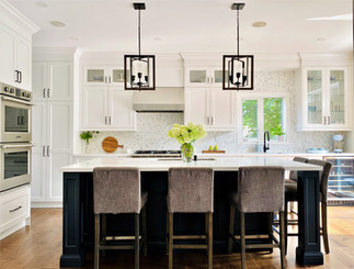 Navy Blue Island, Kitchen Design for Stoney Creek Main Floor Renovation