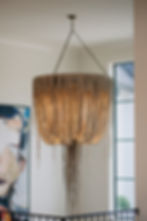 Image of a luxury leather light fixture selected by Black Sheep Interiors