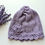 Miniatura: Organic merino wool hand knit beanie with flower