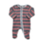 Thumbnail: Organic Ribbed Cotton Stripe Baby Jumpsuit
