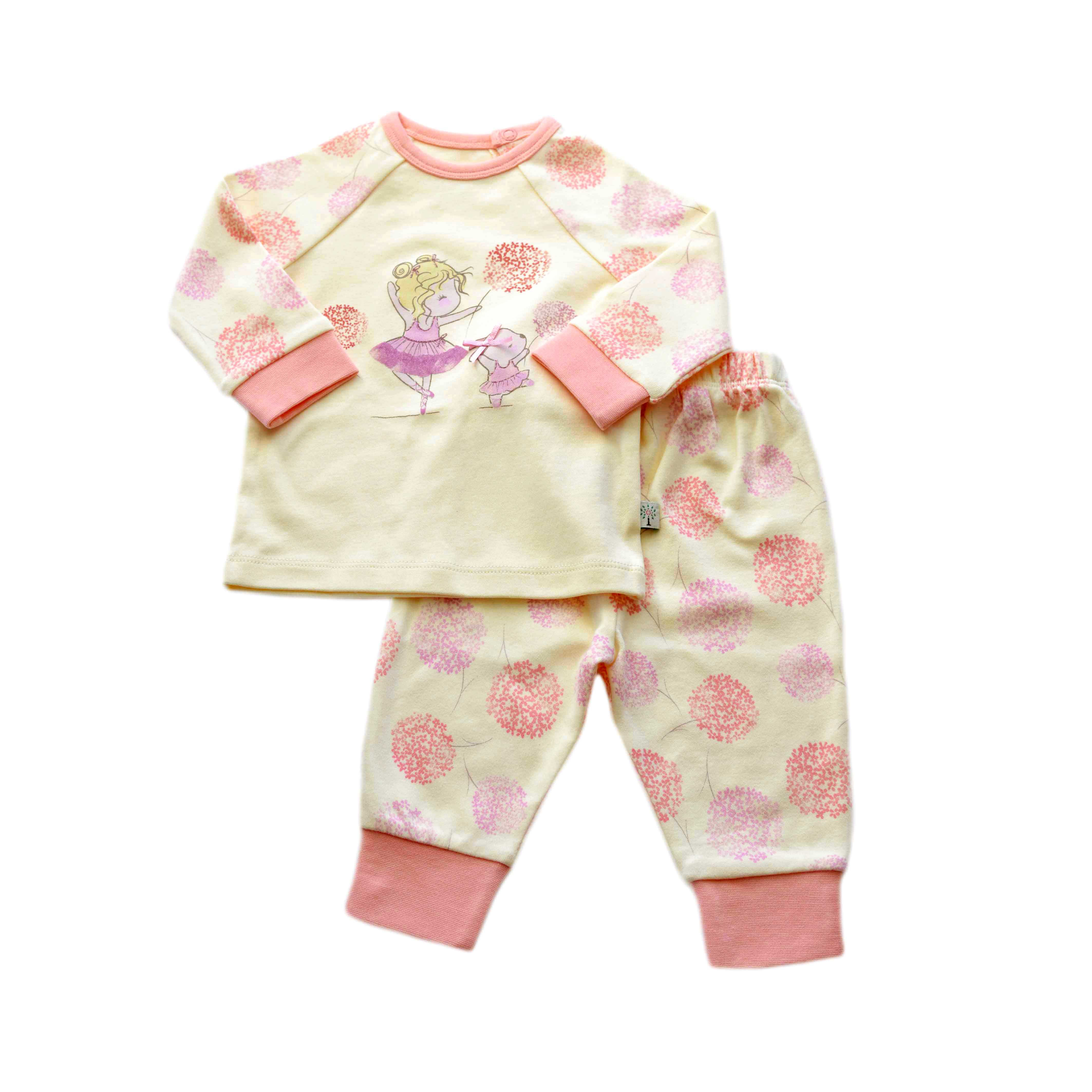 Organic Cotton Baby Pyjama Pink Bloom