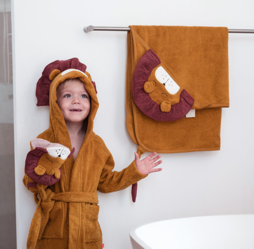 Miniaturbild: Kikadu Organic cotton hooded towel - Lion