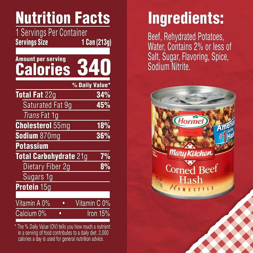 Miniatura: HORMEL MARY KITCHEN Hash de carne en conserva con maíz, estable a temperatura am