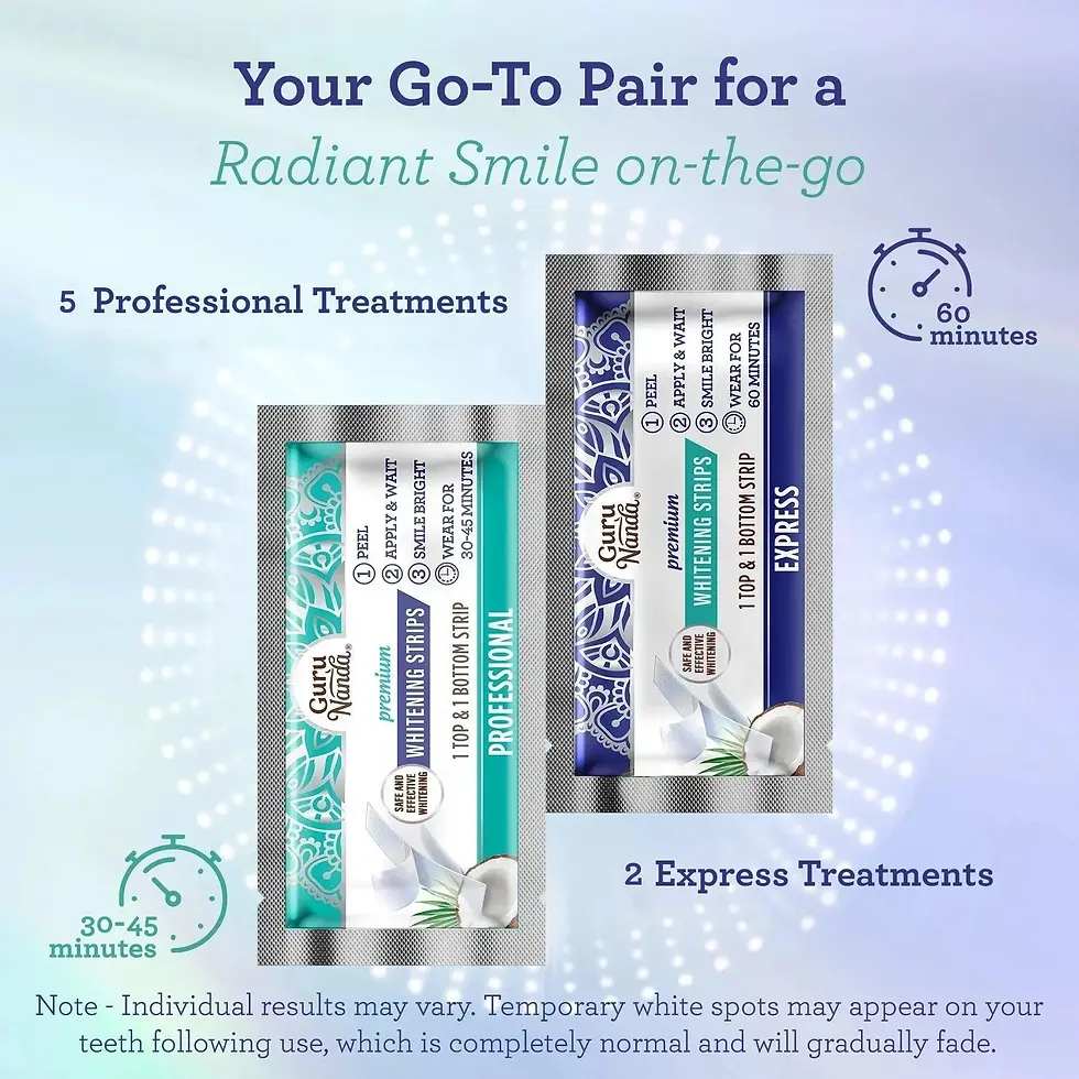 Miniatura: GuruNanda Teeth Whitening Strips - Infused with Coconut Oil - 7 Treatments