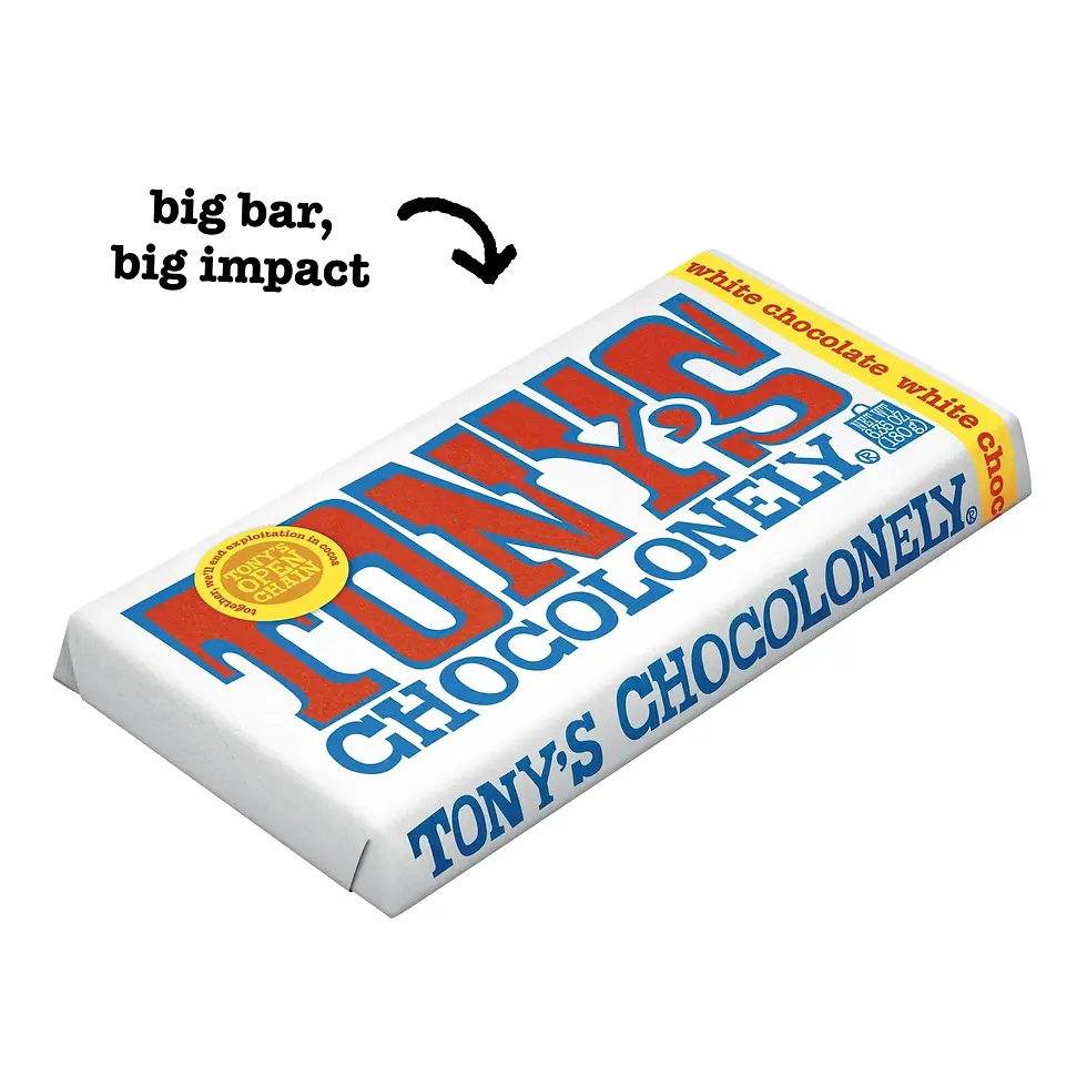 Miniatura: Tony's Chocolonely White Chocolate Bar, 6.35 oz