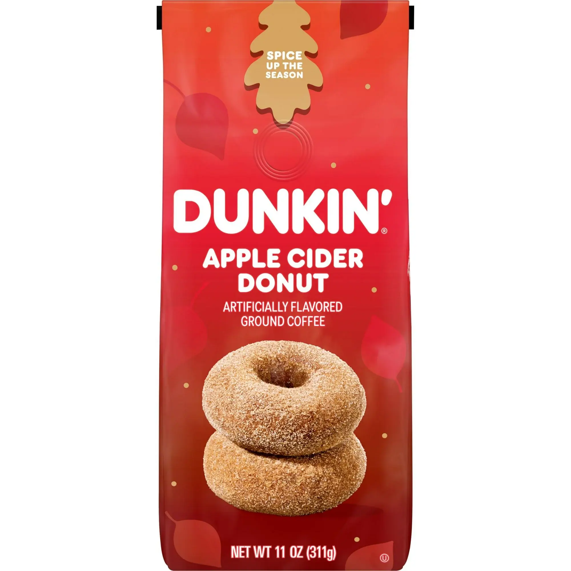 Dunkin’ Apple Cider Donut Artificially Flavored Ground Coffee, 11 oz Bag