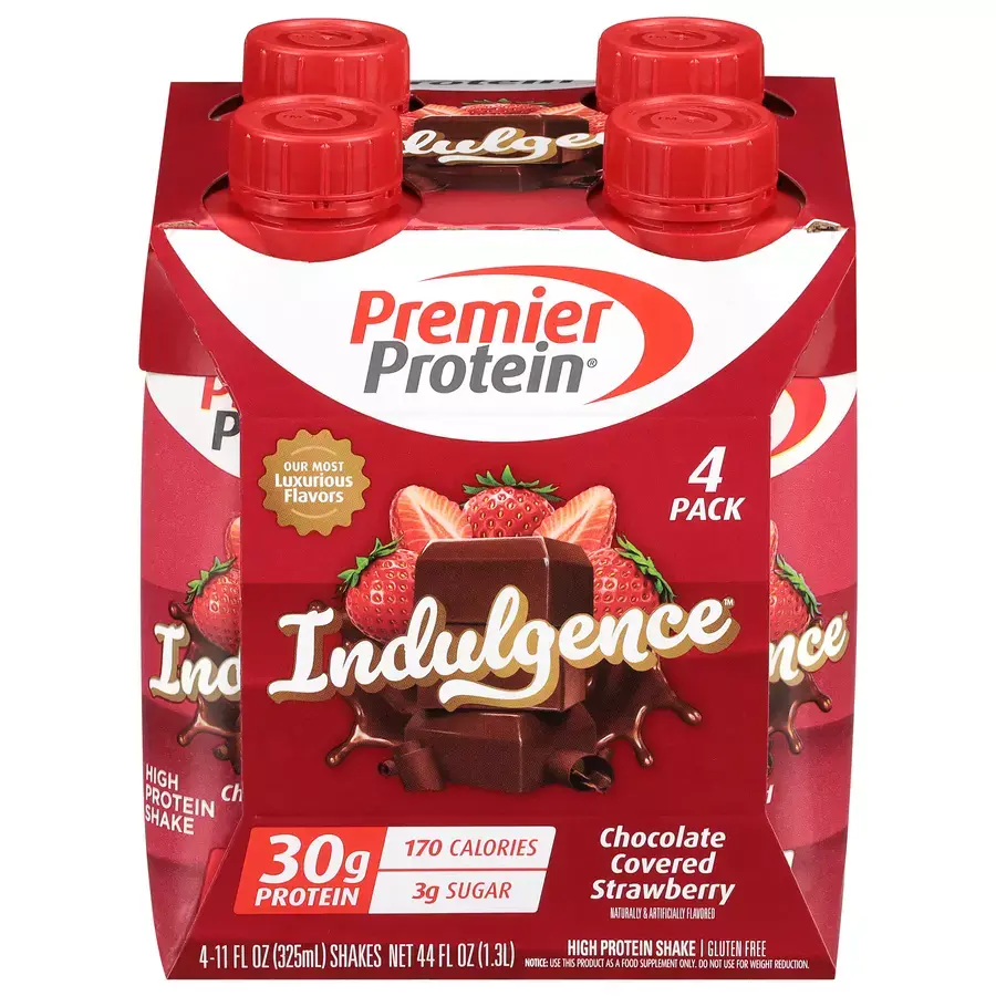 Premier Protein Indulgence Chocolate Covered Strawberry 30g Protein Shake 4pzs