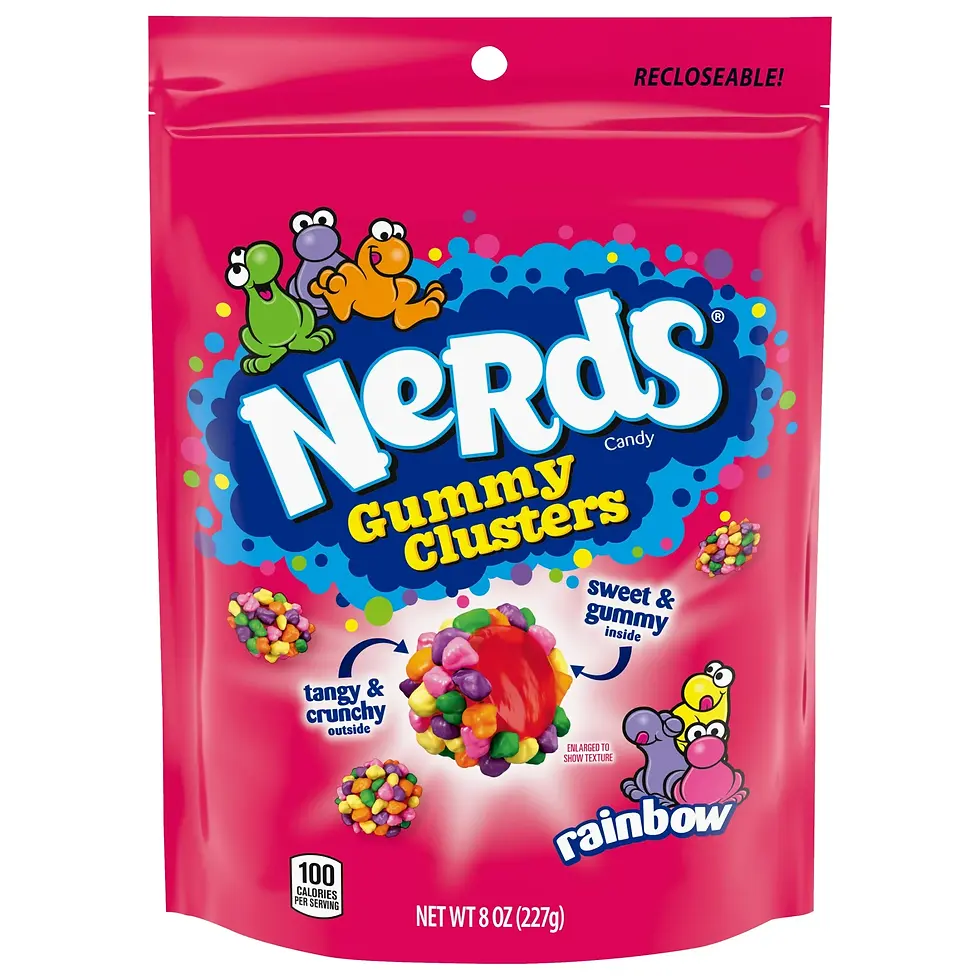Miniatura: NERDS Gummy Clusters, Candy, Rainbow, Crunchy and Gummy, 8 oz Bag
