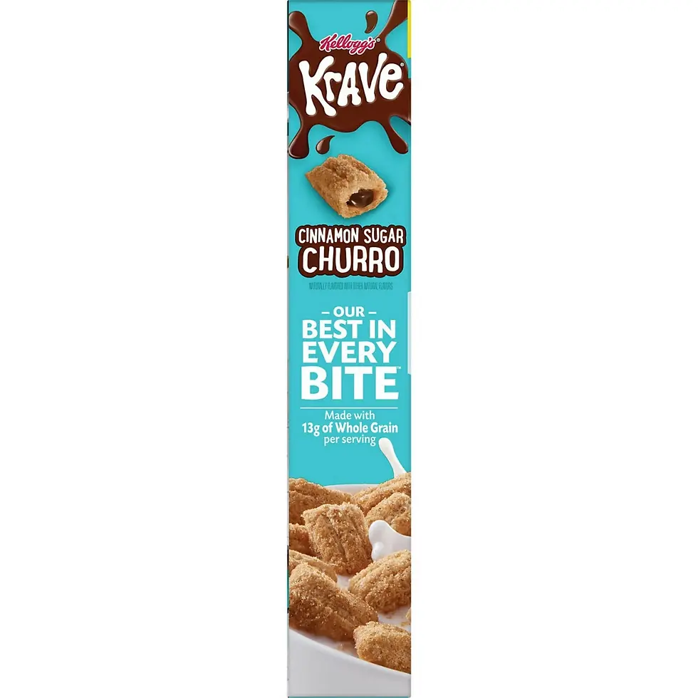 Miniatura: Kellogg's Krave Breakfast Cereal, Breakfast Food, Family Size, Cinnamon Sugar Ch