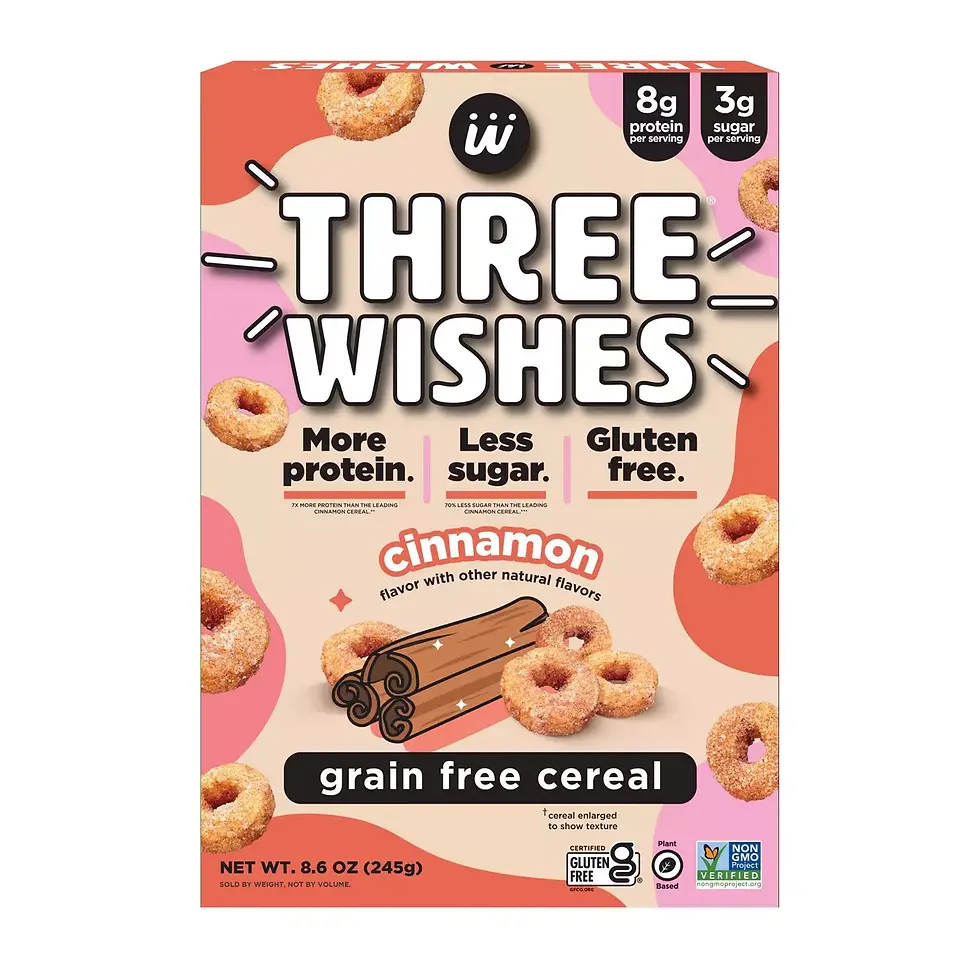 Miniatura: Three Wishes Grain Free Cereal 8.6oz 1 box