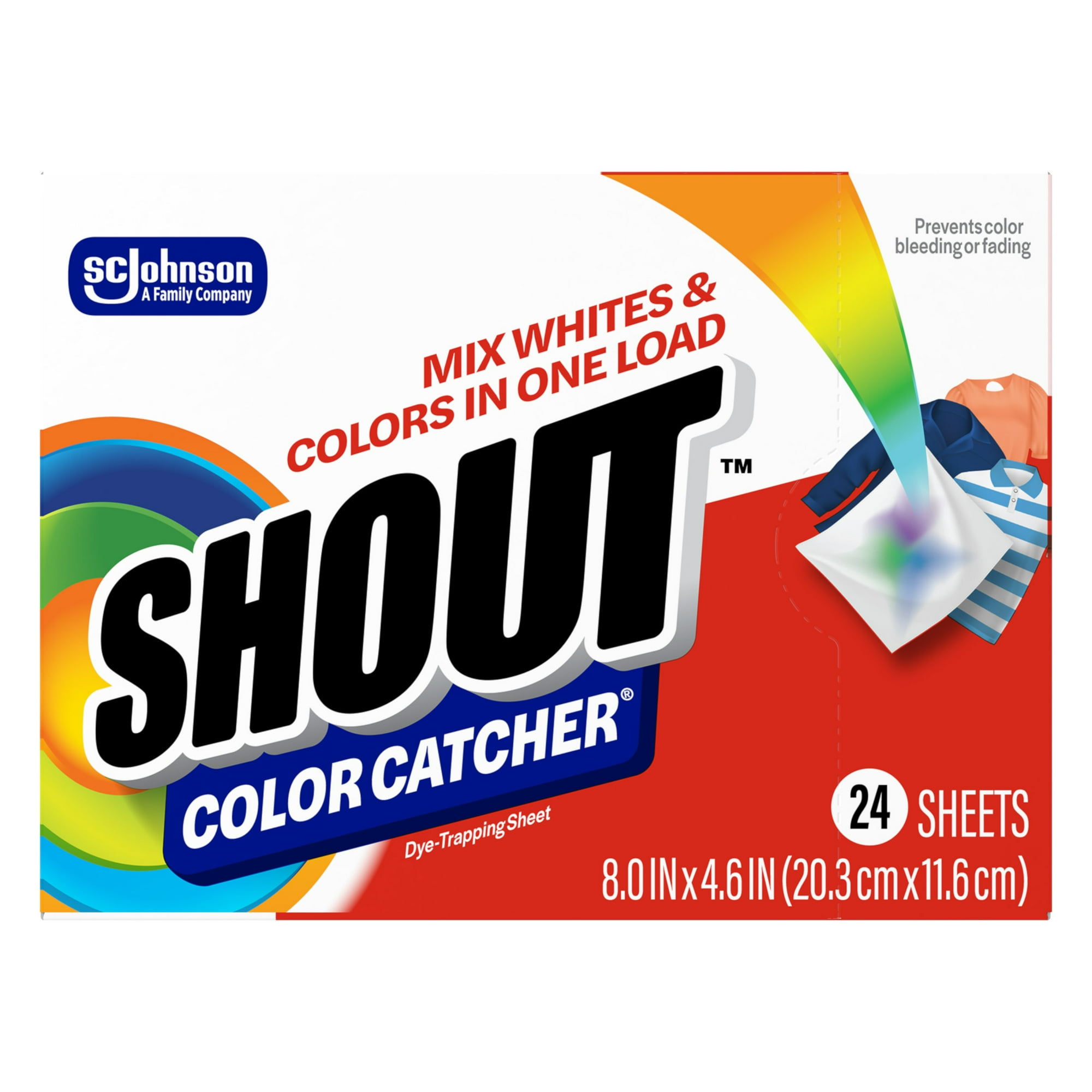 Shout Color Catcher, Laundry Dye-Trapping Sheets, 24 Sheets