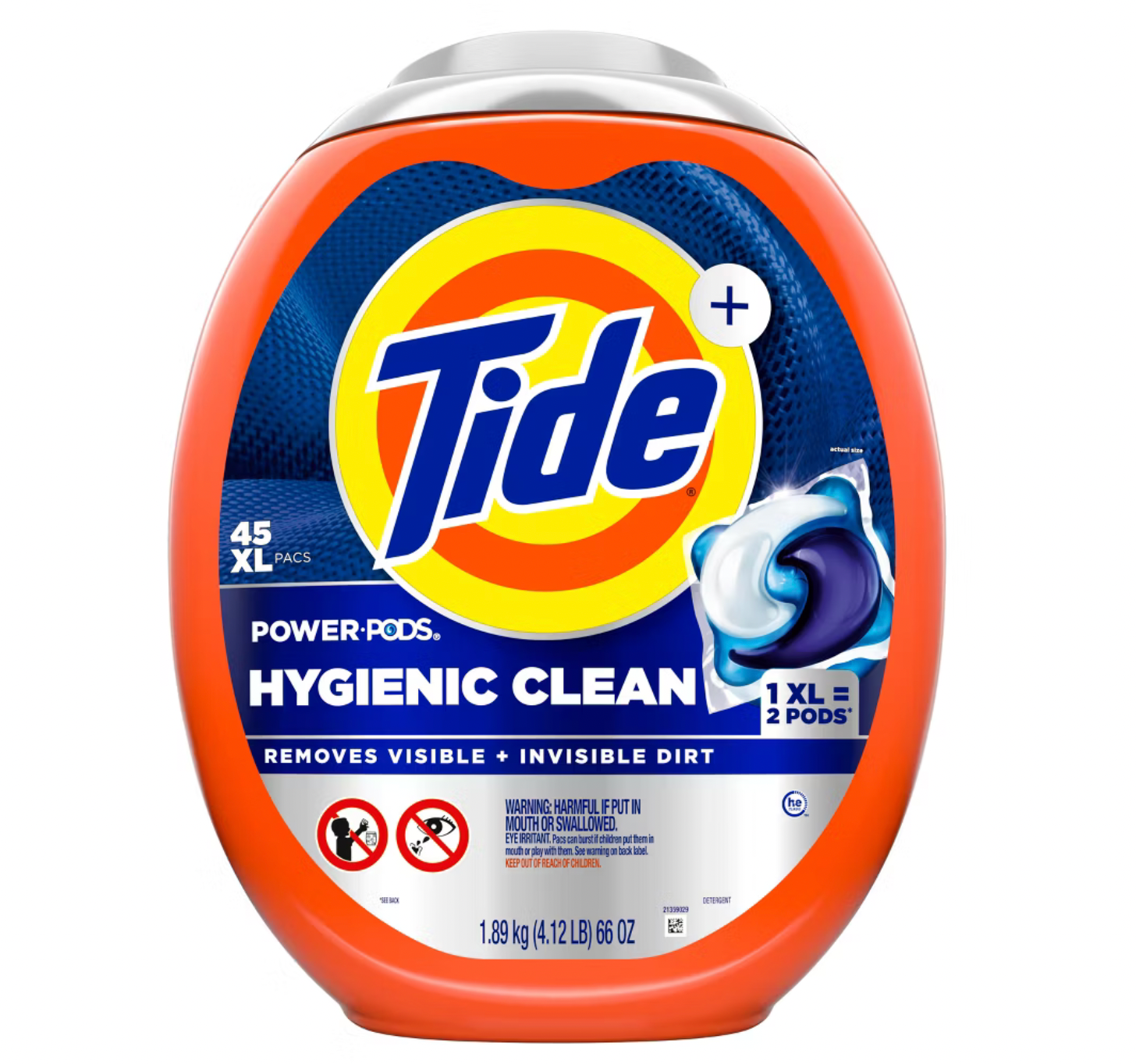 Tide Original Hygienic Clean HE Compatible Heavy Duty Power Pods 45ct