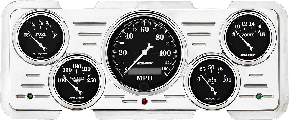 Thumbnail: 1940 Ford / 1940-1947 Ford Truck Aluminum Gauge Panel w/ Auto Meter Street Rod s