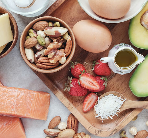 Assortment of health foods for diet management and wellness