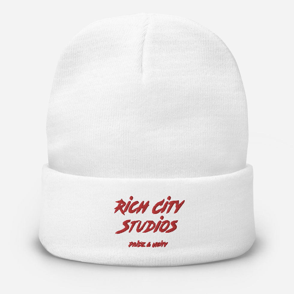 Thumbnail: Embroidered Beanie With Red Letters