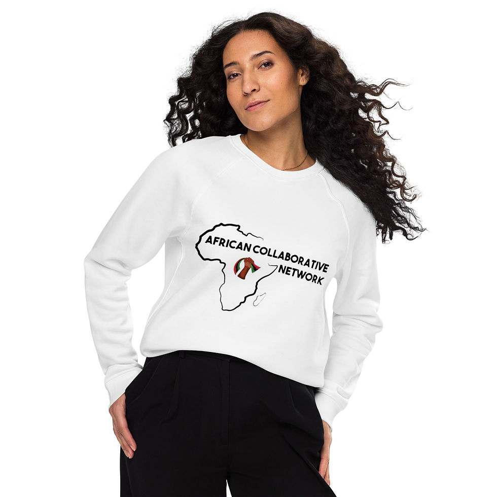 Thumbnail: African Collaborative Network Unisex organic raglan sweatshirt