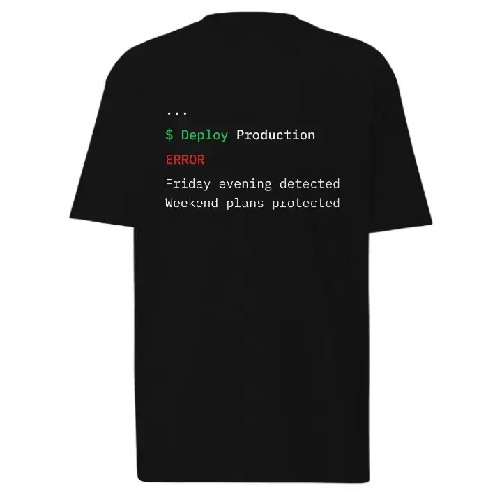 Please Don't Deploy Friday Evening T-Shirt | Funny Developer Tee