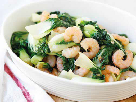 Garlic Chilli Prawns with Bok Choi