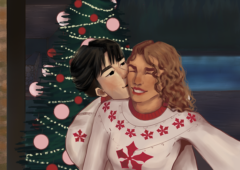 Mike e Stella - Natal selfie - process 2