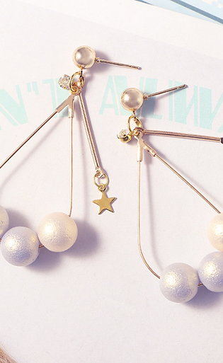 人気商品♪星♪コットンパール♪シンプル♪水滴♪ピアス