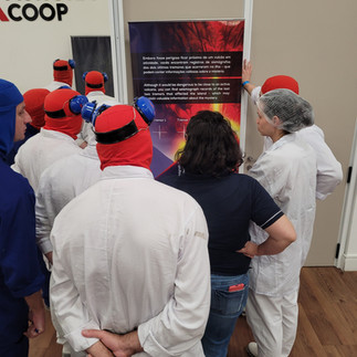Equipe resolvendo um enigma da Ilha Misteriosa.