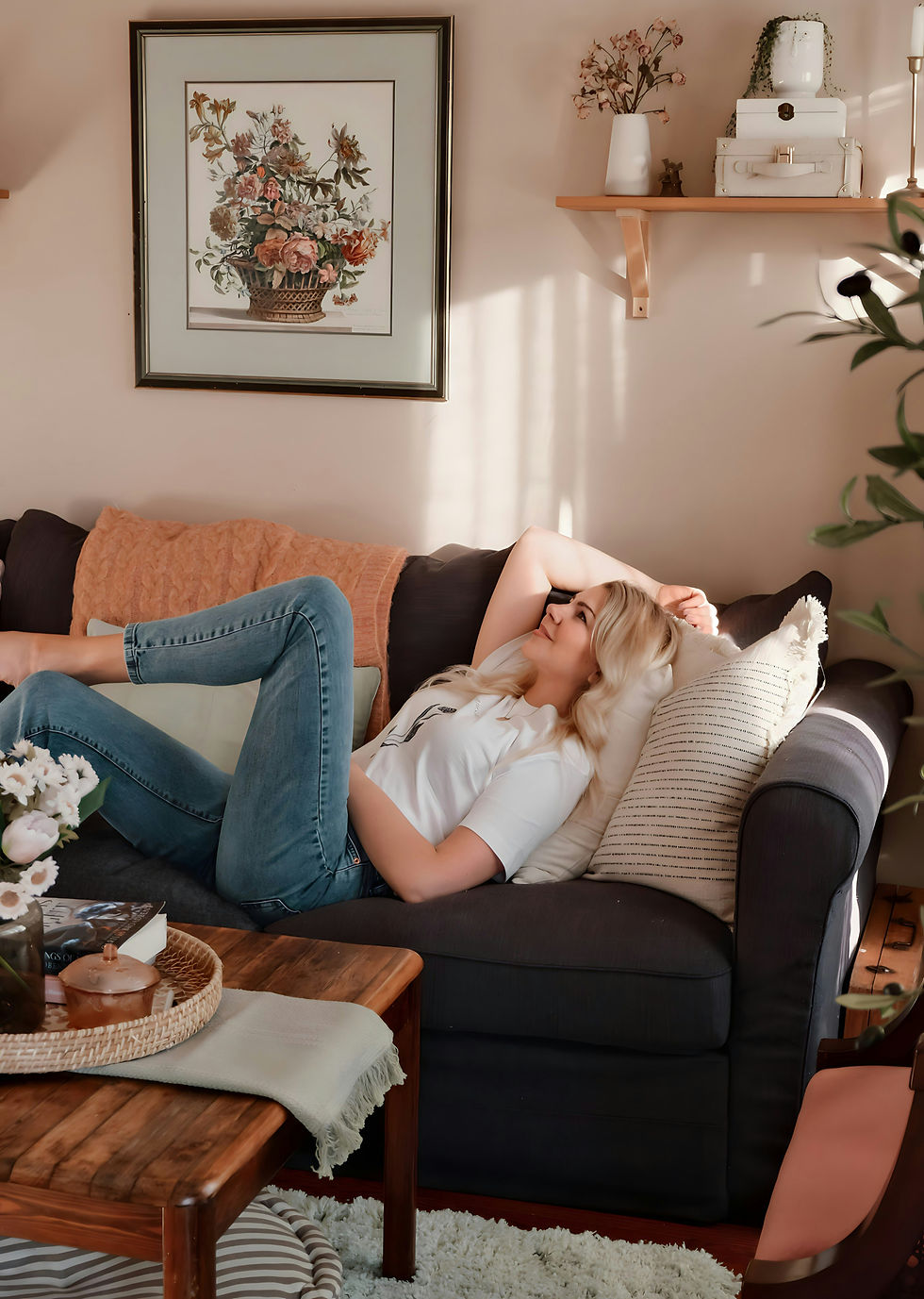 woman relaxing at home