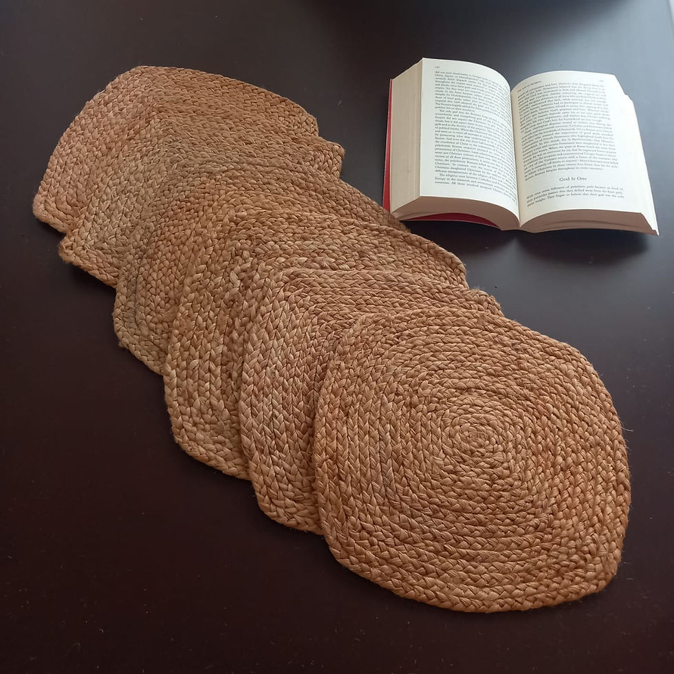 jute square placemat hand made home decor table setting