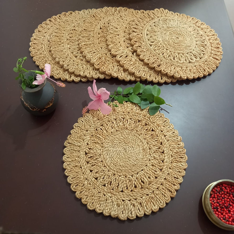 round jute placemat 100% natural fibre handmade elegant table decor