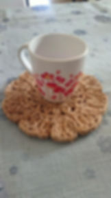 Beautiful flower shaped jute coasters 100% natural fibre, sustainable
