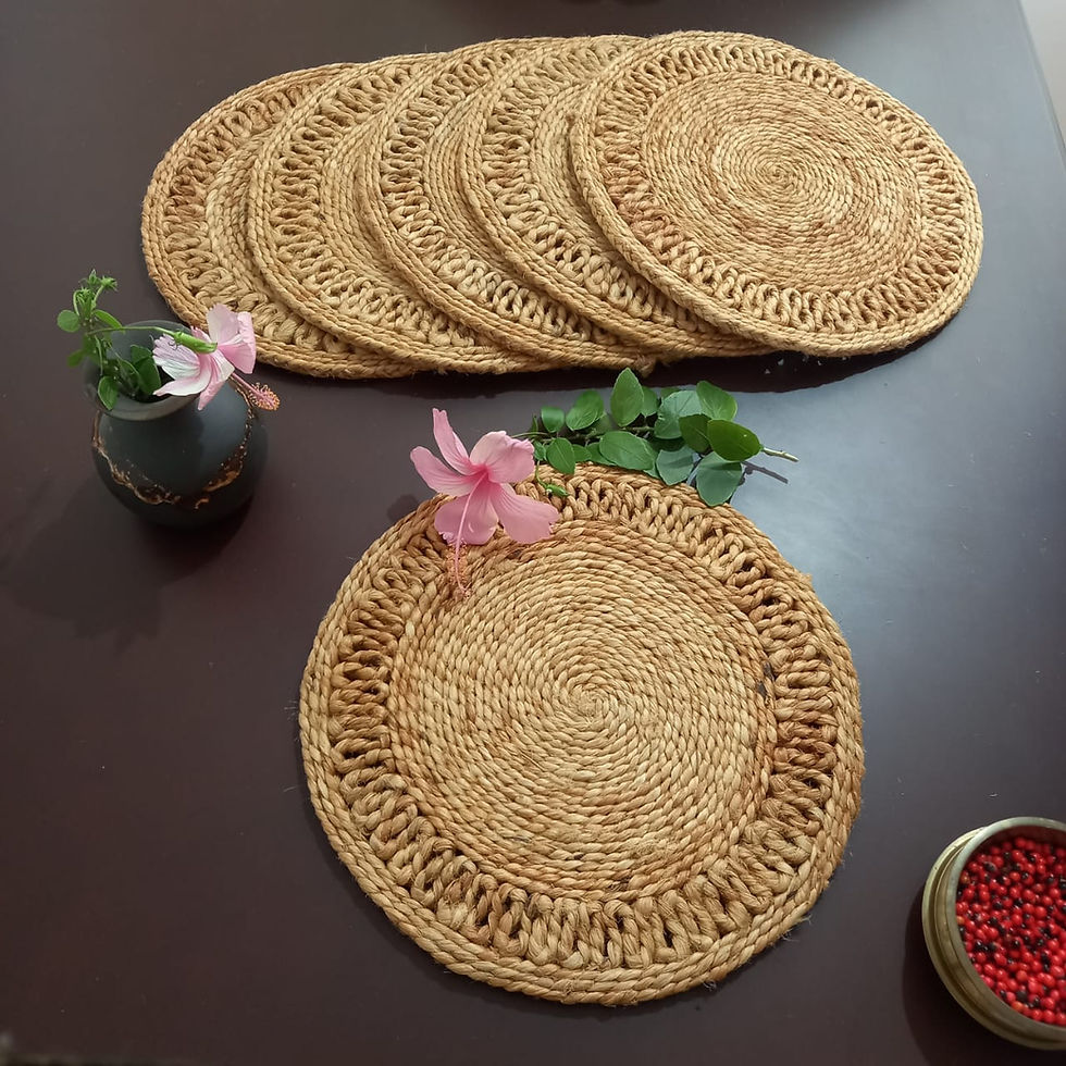 Round placemat jute placemat 100% sustainable table decor