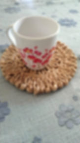 Beautiful jute round coasters 100% natural fiber, table decor